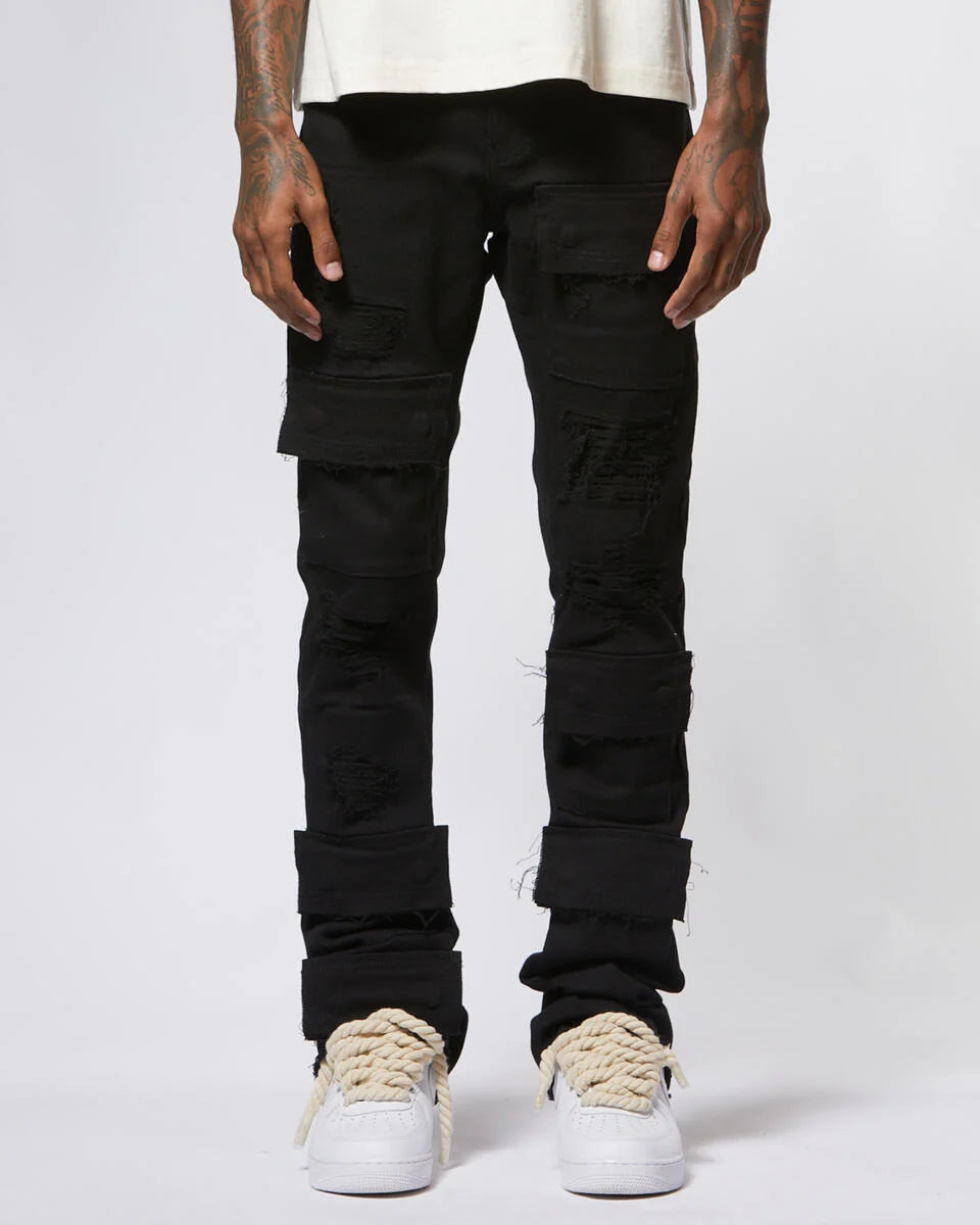 Ajenda 'Jet' Black Stacked Jeans